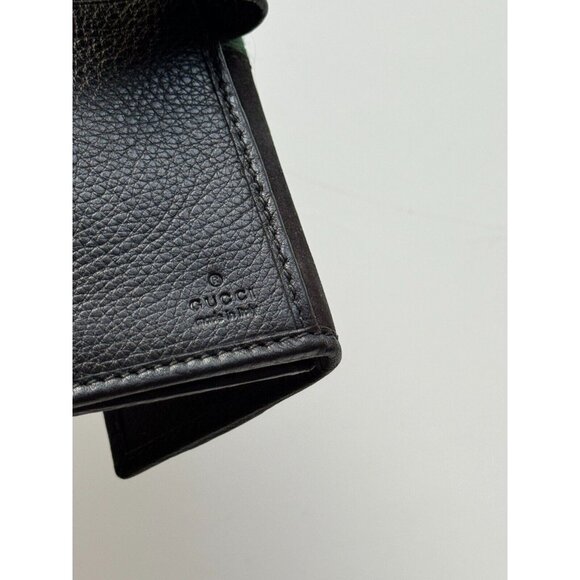 GUCCI 1953 Black Sueded Leather Striped Web Horsebit Continental Flap Wallet - Picture 15 of 16